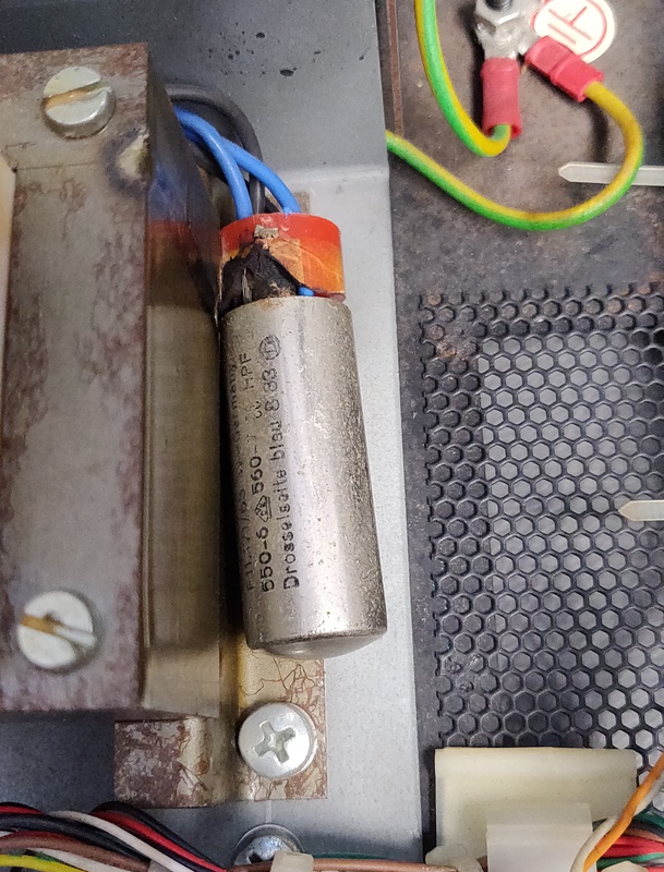 Blown capacitor